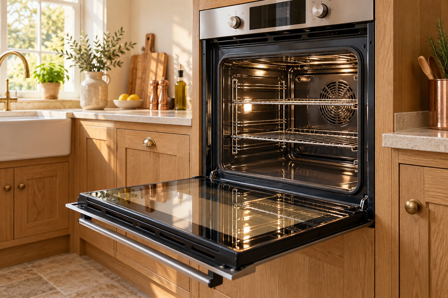 AI-generated clean open built-in oven