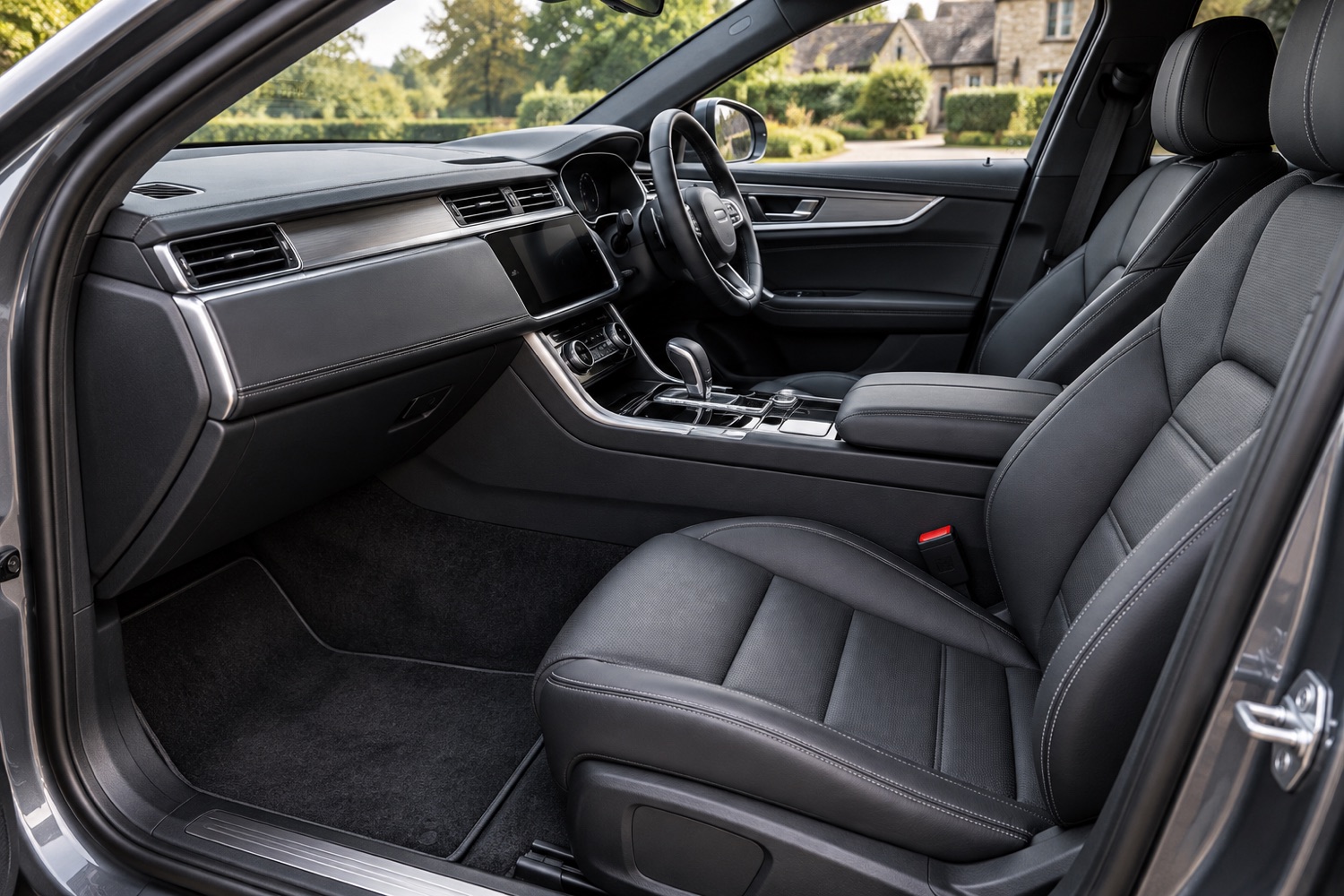 AI-generated clean right-hand-drive car interior